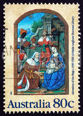 Postage stamp Australia 1989 Adoration of the Magi