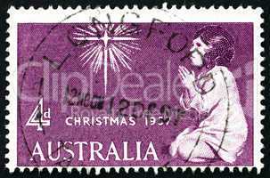 Postage stamp Australia 1957 Praying Child and Star of Bethlehem