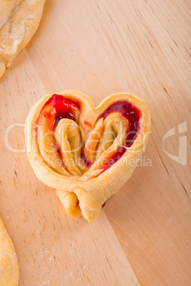 Hearts from yeast dough