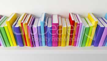 shelf with multicolored books