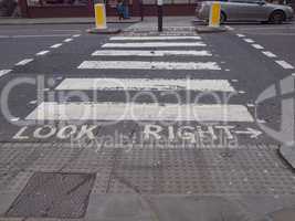 Look Right sign