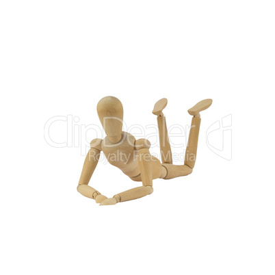 Wooden woman figure in action