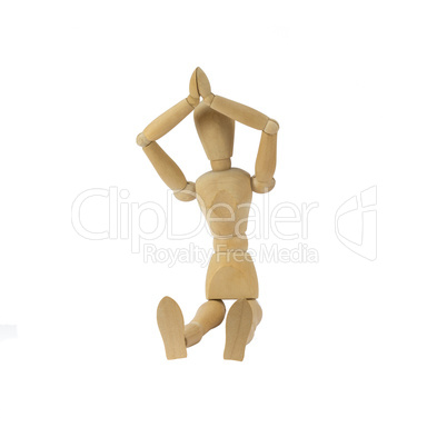 Wooden woman figure in action