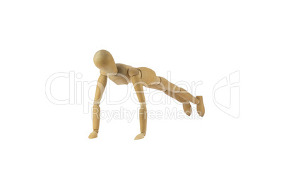 wooden woman figure in action