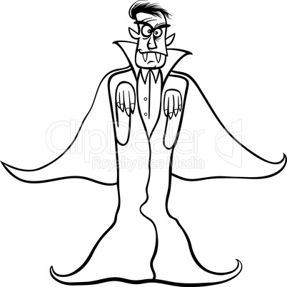 dracula vampire cartoon for coloring book