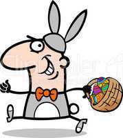 man in easter bunny costume cartoon