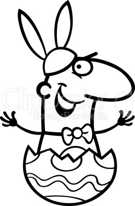 man as easter bunny cartoon for coloring