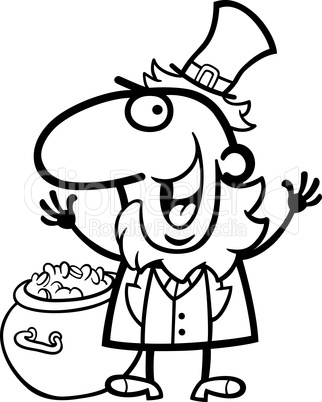 happy Leprechaun cartoon for coloring book