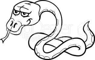 snake cartoon illustration for coloring book