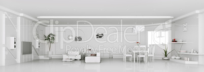 Interior of modern white apartment 3d render