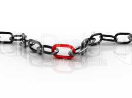 Black chain with red part in the middle