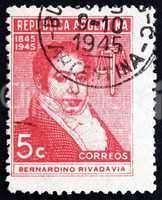 Postage stamp Argentina 1945 Bernardino Rivadavia, President