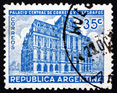 Postage stamp Argentina 1942 General Post Office, Buenos Aires