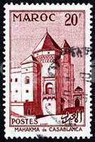 Postage stamp French Morocco 1955 Mahakma (Courthouse), Casablan