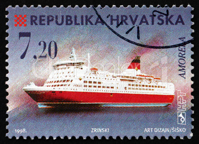 Postage stamp Croatia 1998 Passenger Ship, Amorella