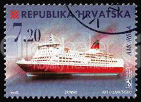 Postage stamp Croatia 1998 Passenger Ship, Amorella