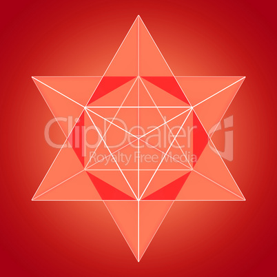 Merkaba Symbol - Rot leuchtend