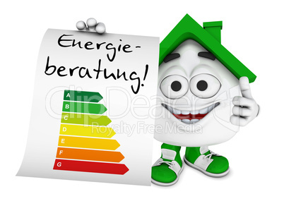 Kleines 3D Haus Grün - Energieberatung Konzept 1