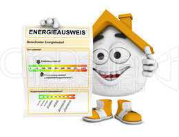 Kleines 3D Haus Orange - Energieausweis Konzept 1