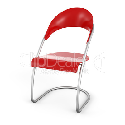 Besucher Stuhl Rot in 3D