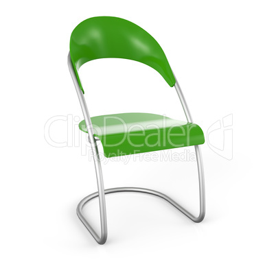 3D Stuhl vor weissem Hintergrund - Grün