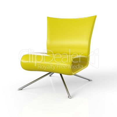 Moderner Sessel isoliert - Gelb