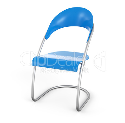 Besucher Stuhl Blau in 3D