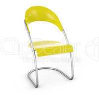 3D Stuhl vor weissem Hintergrund - Gelb