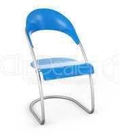 3D Stuhl vor weissem Hintergrund - Blau