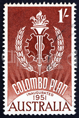 Postage stamp Australia 1961 Colombo Plan Emblem