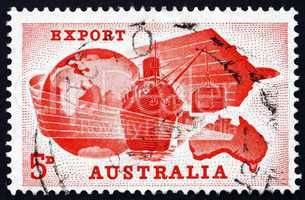 Postage stamp Australia 1963 Globe and Map of Australia