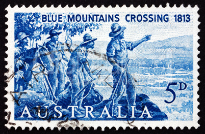Postage stamp Australia 1963 Crossing of the Blue Mts.
