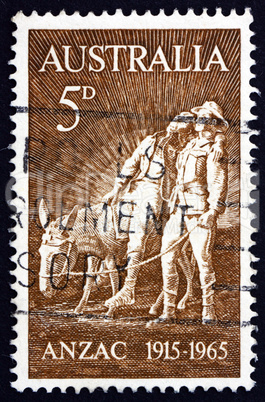 Postage stamp Australia 1963 Simpson and his Donkey