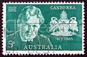 Postage stamp Australia 1963 Walter Burley Griffin, American Arc