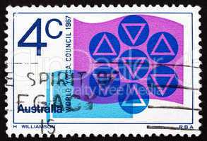 Postage stamp Australia 1967 YWCA Emblem and Flags