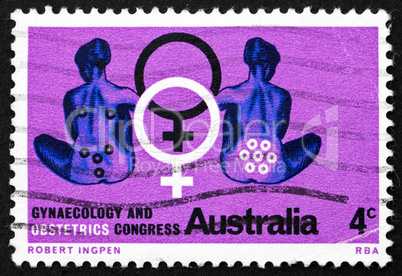 Postage stamp Australia 1967 Seated Women, Female Symbol
