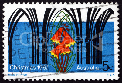 Postage stamp Australia 1967 Gothic Arches and Christmas Bell Fl