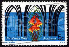 Postage stamp Australia 1967 Gothic Arches and Christmas Bell Fl