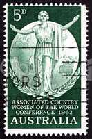 Postage stamp Australia 1962 Woman and Globe