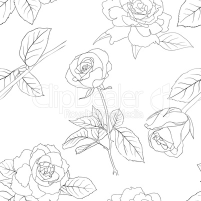 Seamless wallpaper with rose flowers