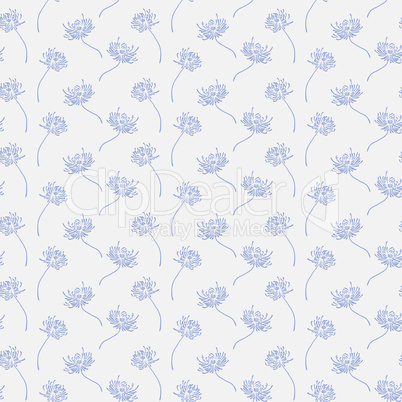 Hand drawn floral wallpaper with set of different flowers.