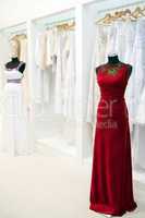 Elegant red dress on a mannequin