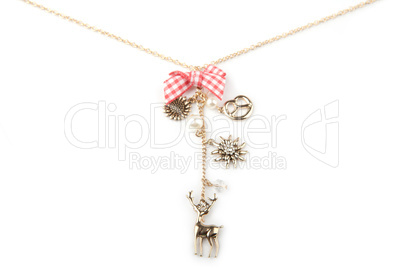 Lucky charm necklace, isolated on white