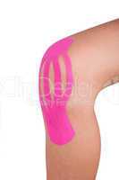 Knee treated with kinesio tex tape therapy