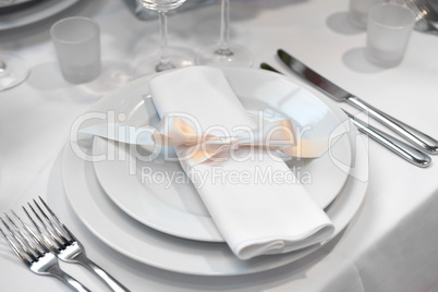 Detail of a wedding dinner setting