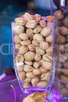 almonds in glass pot