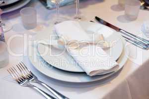 elegant table set for a wedding dinner