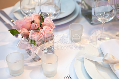 detail of a wedding dinner setting