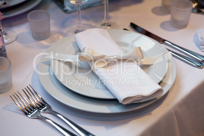 elegant table set for a wedding dinner