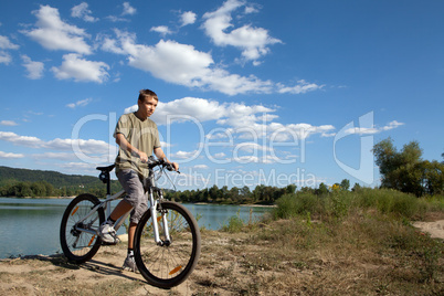 Teenage boy on a bike